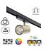 3 Fase LED Rail Spot Koker, TRIAC-Dimbaar,  Wattage switch: 10/20/30w,  CCT-Switch, 950 tot 2850 lumen, CRI>90, Goud Behuizing , 3 Jaar Garantie