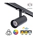 Reserveer: 1 Fase Rail Spot 10w, 800 Lumen, CCT-Switch (2700K/3000K/4000K), CRI90, UGR19, Dimbaar, Zwartkleurige behuizing, 3 Jaar Garantie