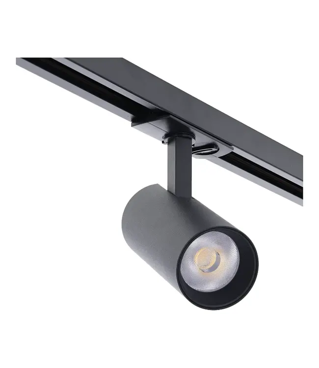 1 Fase Rail Spot 10w, 800 Lumen, CCT-Switch (2700K/3000K/4000K), CRI90, UGR19, Dimbaar, Zwartkleurige behuizing, 3 Jaar Garantie