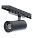 Reserveer: 3 Fase LED Rail Spot met Instelbare lichthoek (15°-55°), TRIAC-Dimbaar,  Wattage switch: 20/25/30w,  CCT-Switch, 1500 tot 2250 lumen, CRI>90, Zwarte Behuizing , 3 Jaar Garantie