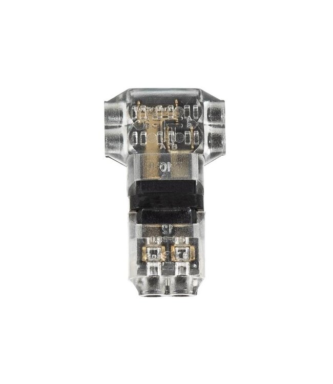 2-polige T-Connector - Max:0,5mm2 kabel - 12-24 vdc