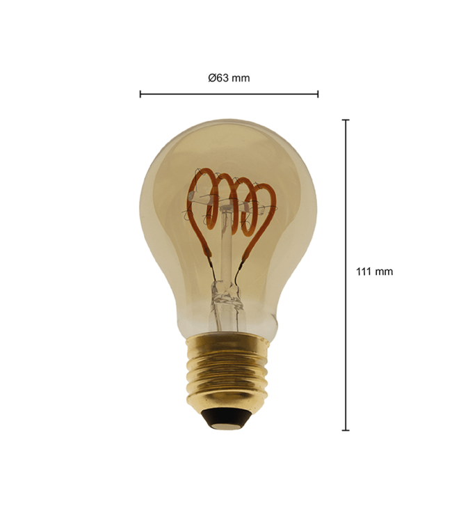 E27 4w Led Filament Lamp, 2200K, 270 Lumen, Dag/Nacht Sensor, 2 Jaar garantie