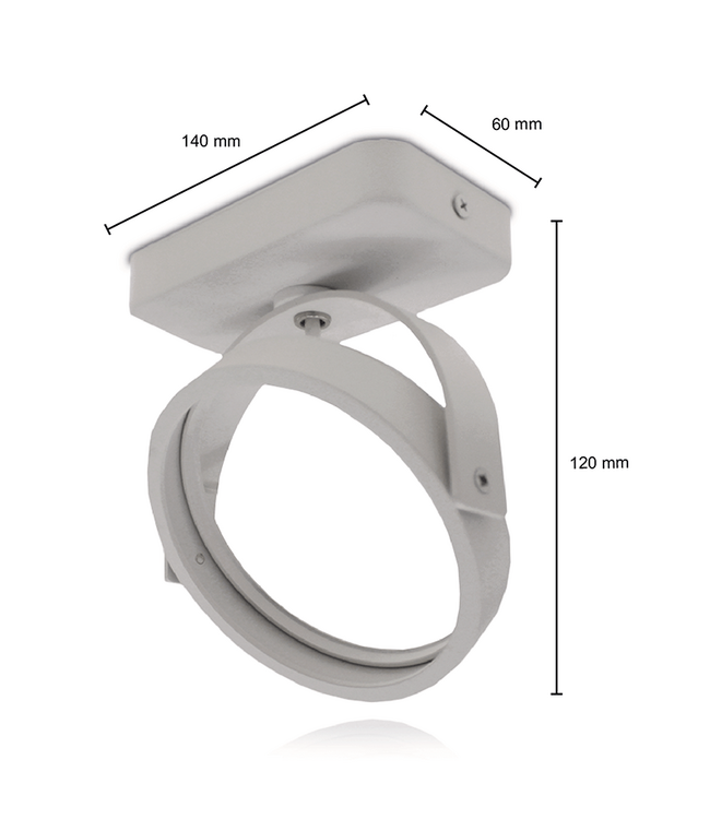 Opbouw armatuur AR111 met GU10 Fitting, Witkleurige behuizing