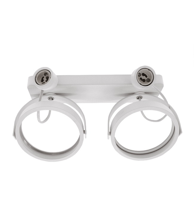 Opbouw armatuur AR111 met 2x GU10 Fitting, Witkleurige behuizing