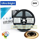 High Lumen Led Strip ROL 5 Meter, 24w/m, 320 led/m, 3000K Warm Wit, 2900Lm/m (130lm/w), 24v, CRI90, IP20, 10mm, 3 Jaar garantie