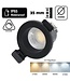 Inbouw LED Spot 4w Mini, 380 Lumen, CCT Switch (2700K/3000K/4000K/5700K), IP65, Dimbaar, Zwart Armatuur, Gatmaat 40-45mm, 2 Jaar Garantie