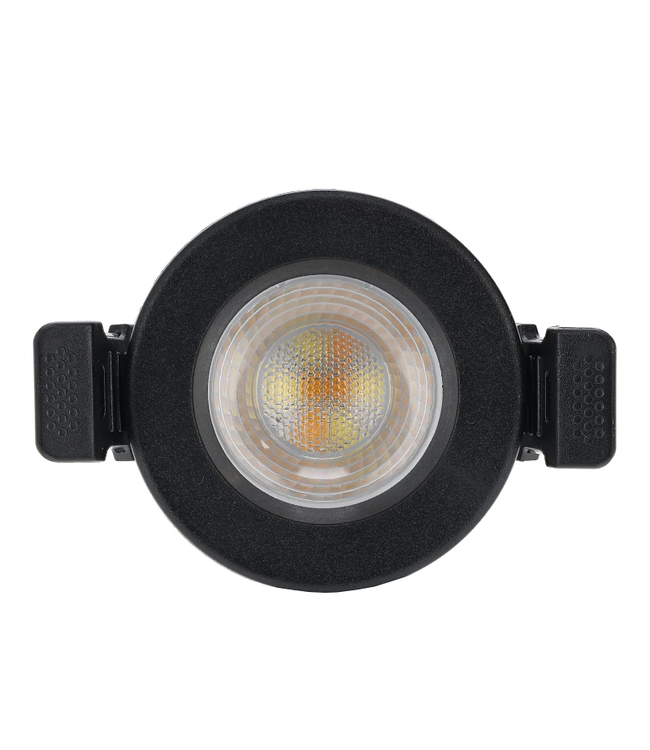 Inbouw LED Spot 4w Mini, 380 Lumen, CCT Switch (2700K/3000K/4000K/5700K), IP65, Dimbaar, Zwart Armatuur, Gatmaat 40-45mm, 2 Jaar Garantie