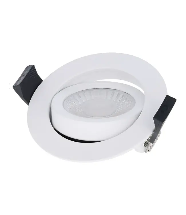 Inbouw LED Spot 5/7w Luxe, 475/665 Lumen, CCT (2700K/3000K/4000K), Kantelbaar, IP65, Dimbaar, Wit Armatuur, Gatmaat 70mm, 3 Jaar Garantie
