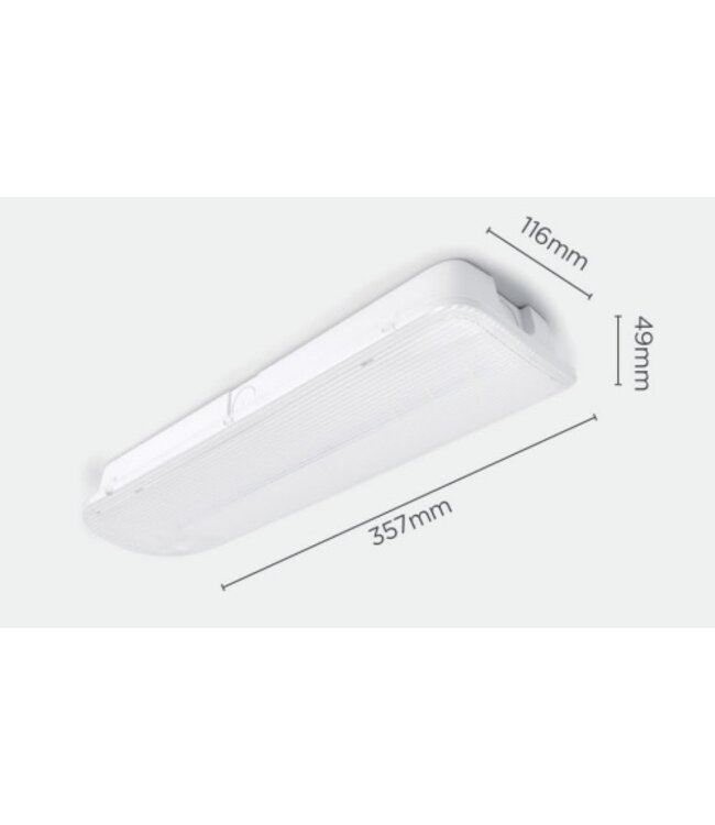 Standaard LED Bulkhead Noodverlichting 1w, 150 Lumen, IP65, Met pijlaanduiding, 357x116mm, 2 Jaar garantie