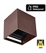 LED Wandlamp Cube 2x3 Watt, 2x 225 Lumen, 3000K Warm Wit, P65, Zwart met Roestbruin/Koperbruin, 2 Jaar Garantie