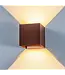 Wandlamp Cube met G9 Fitting, P65, Roestbruin/Koperbruin