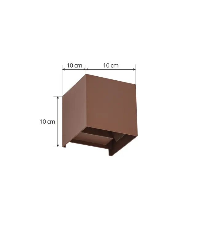 Wandlamp Cube met G9 Fitting, P65, Roestbruin/Koperbruin
