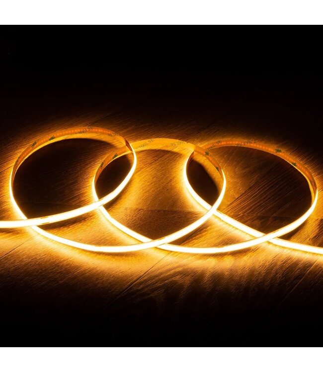 Premium Led Strip COB CCT ROL 5 Meter, 16w/m, 640 led/m, 420Lm/m, CCT (1800K tot 5000K), 24v, IP20, CRI90, 10mm, 3 Jaar garantie