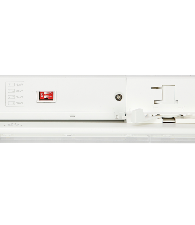 3 Fase Rail TAR Linear Lamp 150cm met Wattage switch: 40-45W,  CCT-Switch, 6400 tot 8800 lumen, CRI>90, Witte Behuizing , 5 Jaar Garantie