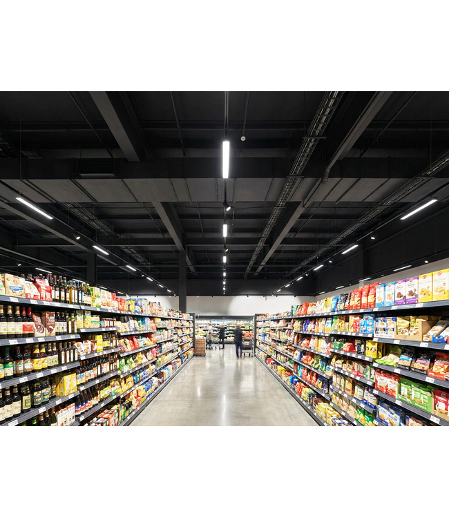 Reserveer: 3 Fase Rail TAR Linear Lamp 150cm met Wattage switch: 40-45W,  CCT-Switch, 6400 tot 8800 lumen, CRI>90, Zwarte Behuizing , 5 Jaar Garantie