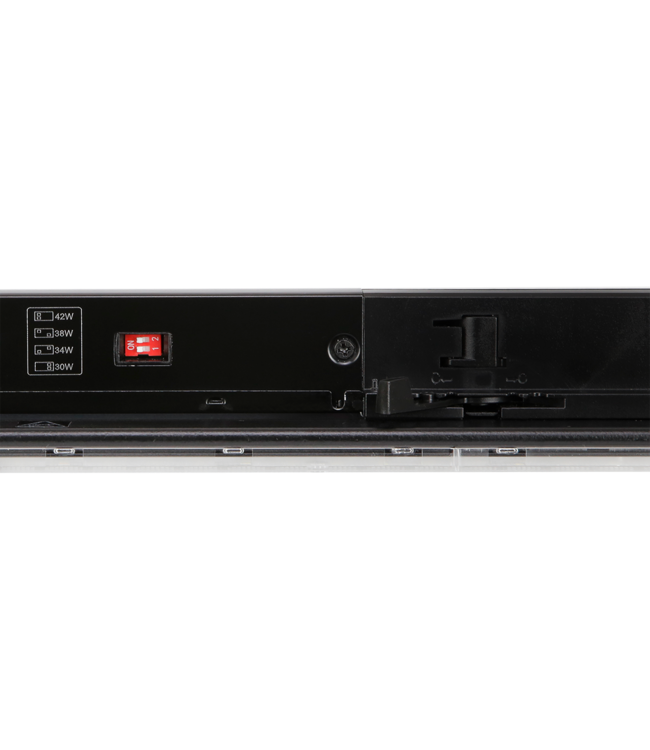 3 Fase Rail FOC Linear Lamp 143cm met Wattage switch: 13-40W, CCT-Switch, 1690 tot 5200 lumen, CRI>90, Zwarte Behuizing , 5 Jaar Garantie