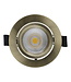Inbouw LED Spot 6w Flat, 400 Lumen, CCT Switch (2700K/3000K/4000K), Kantelbaar, IP65, Dimbaar, CRI90, Brons Armatuur, Gatmaat 68-72mm, 2 Jaar Garantie