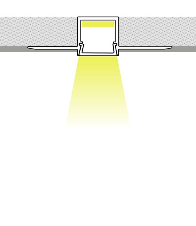 Stuc Aluminium Led Strip Profiel MOSSO tot 12mm LED Strips | ALU | 16x12mm | Per 2 Meter