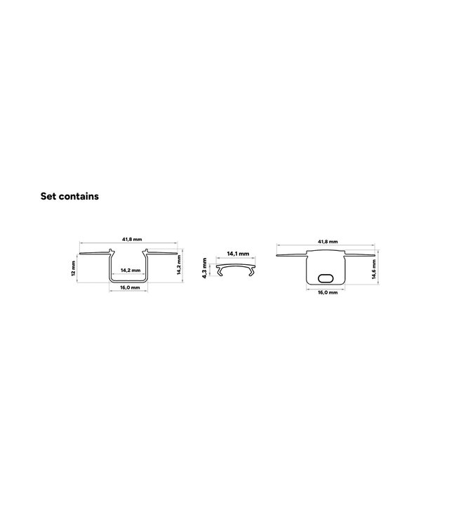 Stuc Aluminium Led Strip Profiel MOSSO tot 12mm LED Strips | ALU | 16x12mm | Per 2 Meter