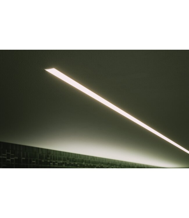 Stuc Aluminium Led Strip Profiel MOSSO tot 12mm LED Strips | ZWART | 16x12mm | Per 2 Meter