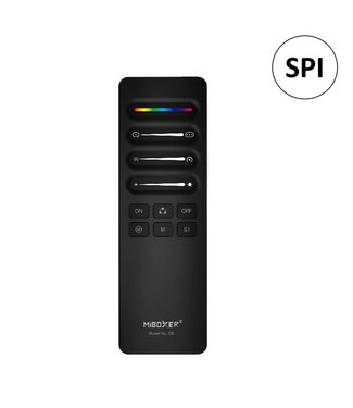 Miboxer C6 SPI Afstandsbediening Zwart - Mono/RGB/RGBW - Geschikt voor controller: SPIR3 / SPIR3-M