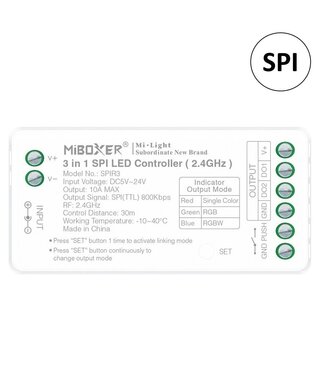 Miboxer SPIR3 - SPI / Digital LED Strip Controller | 3in1 Mono/RGB / RGBW | Max 10A | 2.4Ghz