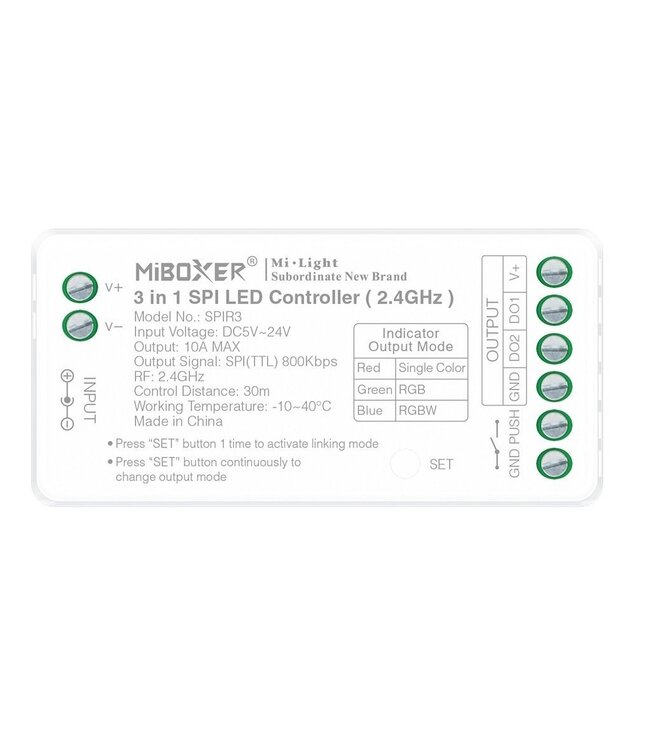 Miboxer SPIR3 - SPI / Digital LED Strip Controller | 3in1 Mono/RGB / RGBW | Max 10A | 2.4Ghz