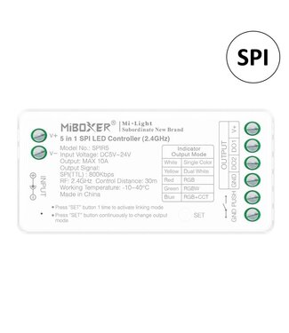Miboxer SPIR5 - SPI / Digital LED Strip Controller | 5in1 Mono /  CCT /RGB / RGBW / RGBCCT | Max 10A | 2.4Ghz