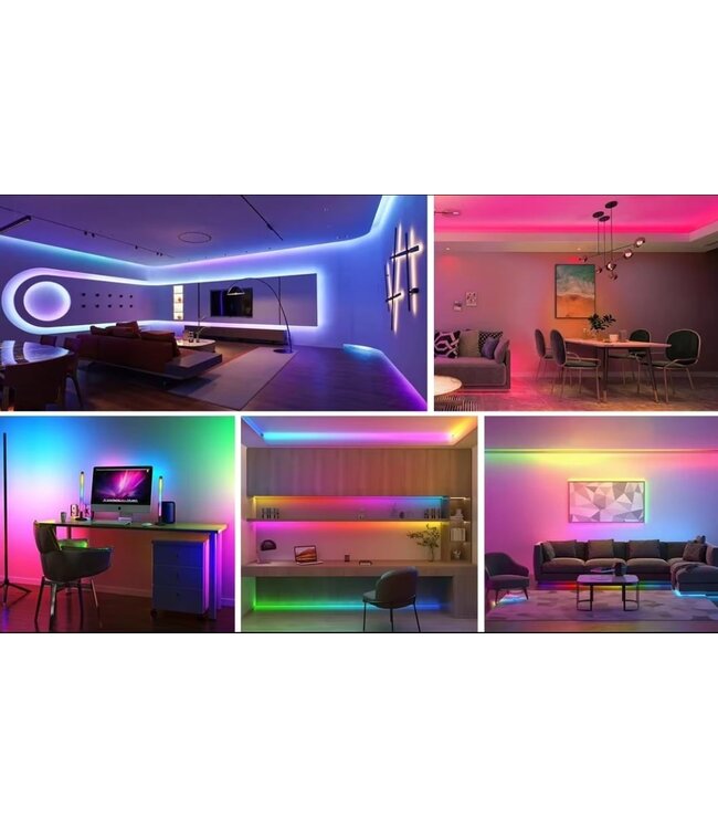 Premium SPI/Digital Led Strip ROL 5 Meter COB, RGB, CRI90, 11w/m, 630 led/m, 24v, IP20, 10mm, 3 Jaar garantie