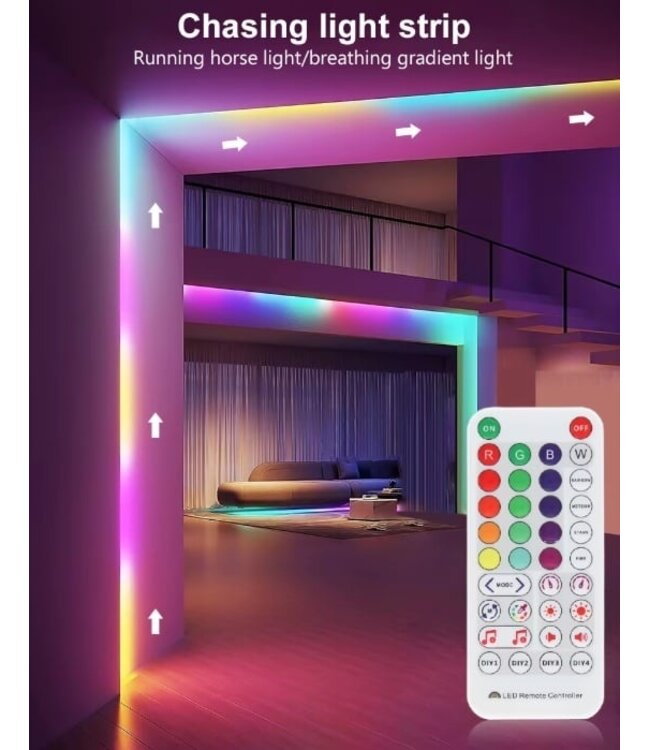 Premium SPI/Digital Led Strip ROL 5 Meter COB, RGB, CRI90, 11w/m, 630 led/m, 24v, IP20, 10mm, 3 Jaar garantie