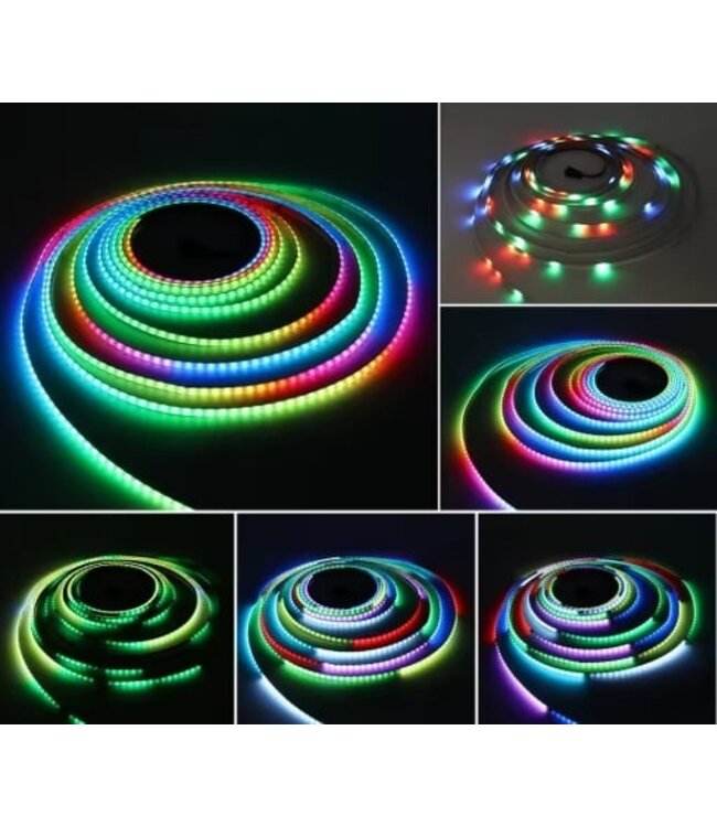 Premium SPI/Digital Led Strip ROL 5 Meter COB, RGB, CRI90, 11w/m, 630 led/m, 24v, IP20, 10mm, 3 Jaar garantie