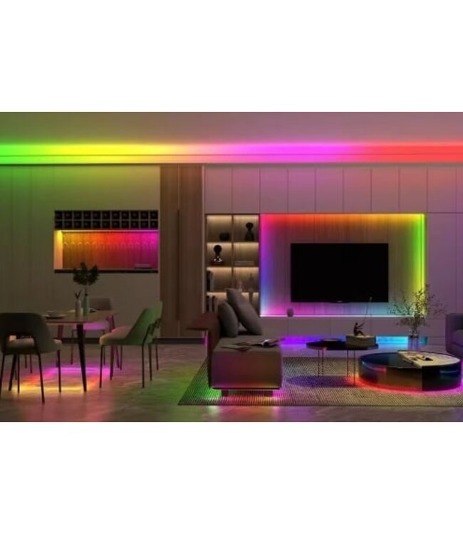Premium SPI/Digital Led Strip ROL 5 Meter COB, RGB, CRI90, 11w/m, 630 led/m, 24v, IP20, 10mm, 3 Jaar garantie
