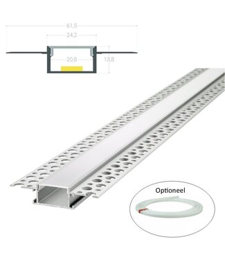 Stuc Aluminium Led Strip Profiel PLA tot 20mm LED Strips | ALU | 24x14mm | Per 2 Meter