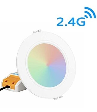 MiBoxer LED Downlighter 6w RGB + CCT, 2.4Ghz, 550 Lumen, Gatmaat 95mm, 2 Jaar Garantie - FUT068