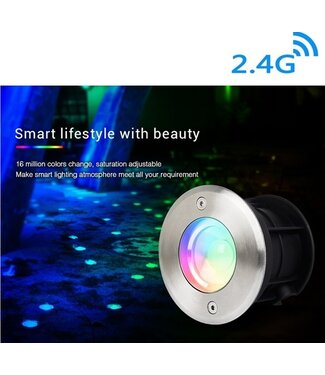MiBoxer LED Grondspot 5w, RGB+CCT, 2.4Ghz, 350 Lumen, IP68, 24v, 2 Jaar Garantie - SYS-RD1