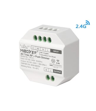 Miboxer Draadloze Triac LED Dimmer, 2.4GHz, Max 300 watt - TRI-C1