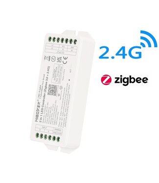 Miboxer Zigbee 3.0 + 2.4 Ghz, 2 in1 LED Strip Controller Single Color /  CCT (Dual White) 12-24VDC, 12A, Werkt via Zigbee 3.0 / App / Wifi / 2.4Ghz - FUT035Z+