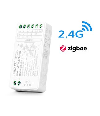 Miboxer Zigbee 3.0 + 2.4 Ghz, 3 in 1 LED Strip Controller RGB / RGB+W / RGB+CCT 12-24VDC, 12A, Werkt via Zigbee 3.0 / App / Wifi / 2.4Ghz - FUT037Z+