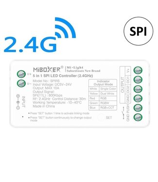 Miboxer SPIR5 - SPI / Digital LED Strip Controller | 5in1 Mono /  CCT /RGB / RGBW / RGBCCT | Max 10A | 2.4Ghz
