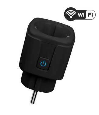Miboxer Smart Wifi EU Stekker Plug - 16A - Aan/uitschakelaar met stroomverbruik statistieken - Zwart - SWE01B