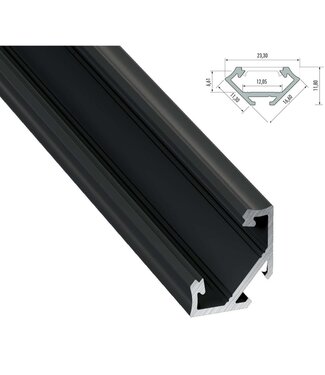 Hoek Aluminium Led Strip Profiel  Norman | ZWART | Tot 2 Meter leverbaar