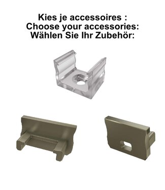 Accessoires t.b.v. Standaard Led Strip Profiel Norman | Inox