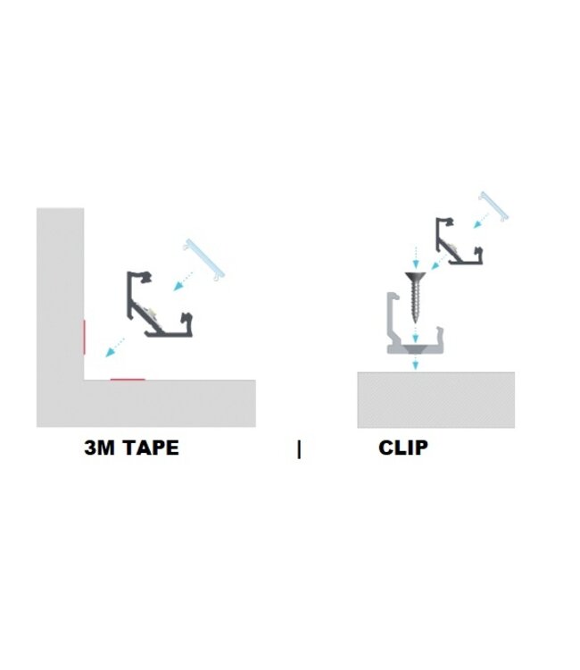 Hoek Aluminium Led Strip Profiel  Norman | INOX | Tot 2 Meter leverbaar