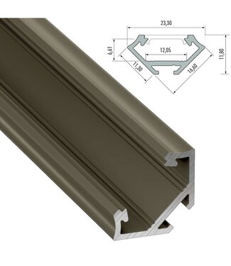 Hoek Aluminium Led Strip Profiel  Norman | INOX | Tot 2 Meter leverbaar