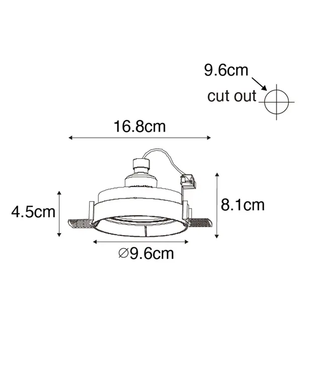 Trimless Inbouw Spot Armatuur Modern WIT | Aluminium | 96mm Gatmaat | Geschikt voor pleisterwerk | 50mm LED Spots
