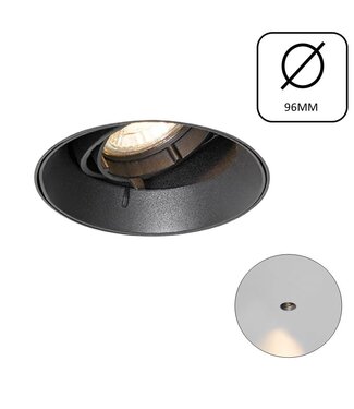 Trimless Inbouw Spot Armatuur Modern ZWART | Aluminium | 96mm Gatmaat | Geschikt voor pleisterwerk | 50mm LED Spots