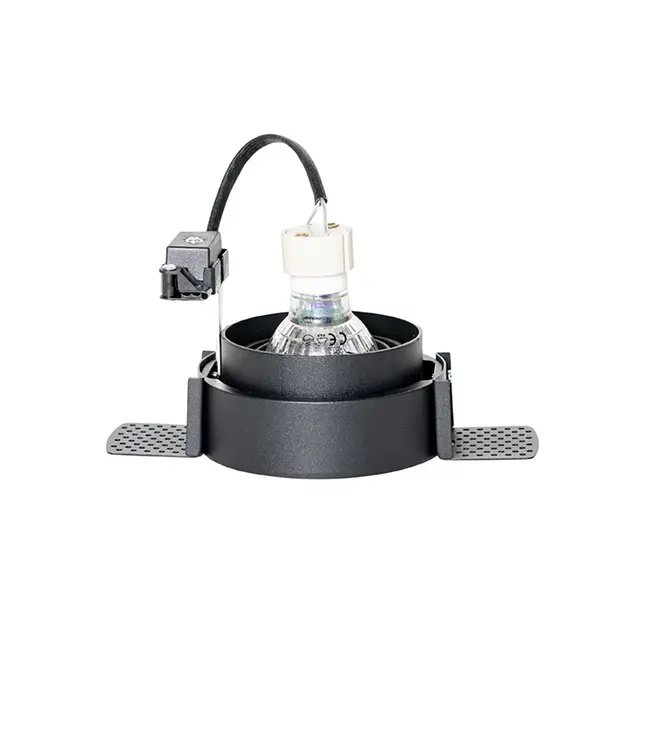 Trimless Inbouw Spot Armatuur Modern ZWART | Aluminium | 96mm Gatmaat | Geschikt voor pleisterwerk | 50mm LED Spots