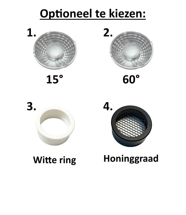 Reserveer:  Luxe LED Module 9/12w, 900/1200 Lumen, CCT-Switch (2700K/3000K/4000K), Dimbaar, CRI>98 (werkelijk kleur weergave), Lichthoek: 38°, Incl. Driver, 3 Jaar Garantie