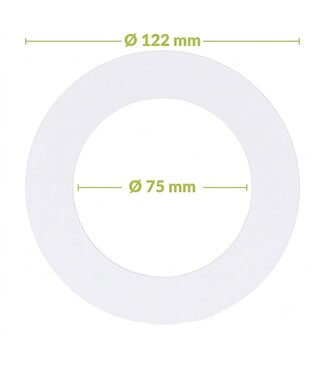 Reserveer: Verloopring | Wit | Ø75-122mm | Metaal