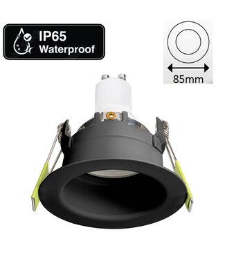Led Spot Armatuur Verdiept Zwart, IP65, Incl. GU10 Fitting